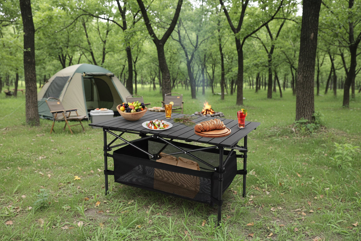 1Pc Folding Camping Table Portable Lightweight Aluminum Roll-up Picnic BBQ Desk With Carrying Bag For Outdoor Beach Backyard Party Patio Fedex Shipping