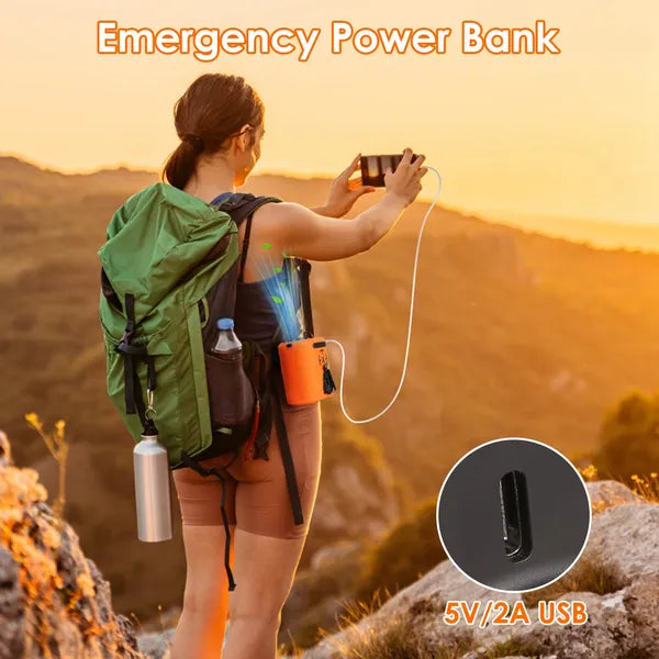 5 In 1 Portable Waist Clip Fan With 5 Speeds Flashlight 10000mAh Battery Operated Personal Wearable Turbo Belt Fan Hands-Free Neck Fan For Camping Travel Job Site