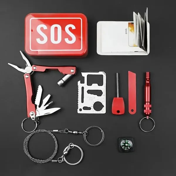 8 Item Emergency Survival Kit, Flint, Essential For The Home, Essential For The Outdoors, Ideal Gifts For Men, Gifts For Women, Christmas And Birthday Gifts