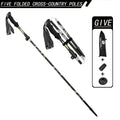 Five Section Folding Trekking Cane For Hiking And Walking - Lightweight 7075 Aluminum, Strong And Durable Outer Lock And High-density EVA Grip, Men'S And Women'S Cane, Foldable, Stretchable, Camping E